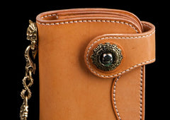 Handmade Leather billfold Mens Chain Biker Wallet Cool Leather Wallet With Chain Wallets for Men