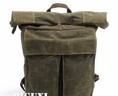 Badass Waxed Canvas Mens Travel Backpack Canvas Hiking Backpack Laptop Backpack for Men - iwalletsmen