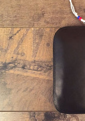 Genuine Leather Mens Cool Long Leather Wallet Zipper Clutch Wristlet Wallet for Men