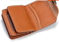 Handmade Leather Mens Cool Tooled Floral billfold Wallet Card Holder Card Wallets for Men