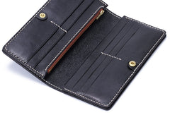 Handmade Leather Zebra Tooled Mens Chain Biker Wallet Cool Leather Wallet With Chain Wallets for Men