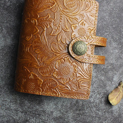 Handmade Leather Floral Mens Cool billfold Wallet Card Holder Small Card Slim Wallets for Men
