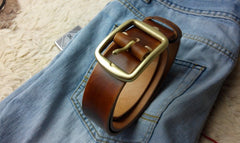 Handmade Leather Mens Belt Men Distress Leather Belt for Men - iwalletsmen