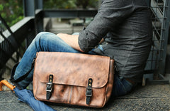 Cool Handmade Vintage Leather Mens Messenger Bags Shoulder Bag for men - iwalletsmen