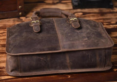 Handmade Leather Mens Cool Messenger Bag Briefcase Work Bag Business Bag for men