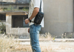 Vintage Leather Mens Sling Bag Sling Shoulder Bag Sling Backpack for men - iwalletsmen