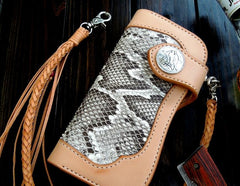 Handmade Leather Biker Wallet Mens Cool Chain Wallet Trucker Wallet with Chain