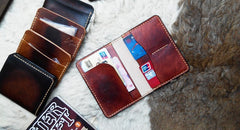 Handmade Leather Mens Small Passport Wallets Travel Wallets for Men - iwalletsmen