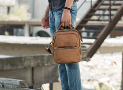 Cool Leather Brown Small Mens Messenger Bag Vintage Shoulder Bag  for Men - iwalletsmen