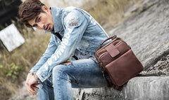 Cool Leather Mens Small Shoulder Bags Messengers Bag for Men - iwalletsmen