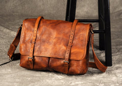 Genuine Leather Mens Cool Messenger Bag Shoulder Bag Chest Bag Bike Bag Cycling Bag for men