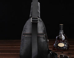 Cool Leather Mens Sling Bag Sling Shoulder Bags Sling Backpack Chest Bag for men - iwalletsmen