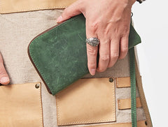 Cool Leather Mens Wristlet Wallet Vintage Clutch Zipper Wallet for Men - iwalletsmen