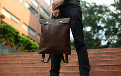 Cool Black Mens Leather Backpack Travel Backpacks School Backpacks for men - iwalletsmen