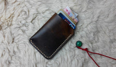 Mens Leather Slim Front Pocket Wallets Leather Cards Wallet for Men - iwalletsmen