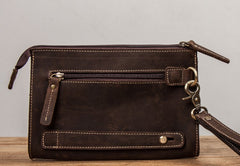 Vintage Leather Mens Zipper Wristlet Wallet Clutch Wallets for Men - iwalletsmen