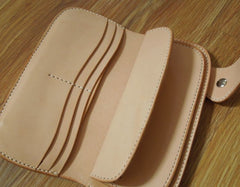 Handmade Leather Biker Wallet Mens Cool Chain Wallet Trucker Wallet with Chain