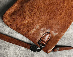 Handmade Genuine Leather Mens Clutch Cool Slim Wallet Zipper Clutch Wristlet Wallet for Men