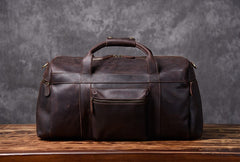 Genuine Leather Mens Cool Weekender Bag Travel Bag Duffle Bags Overnight Bag Holdall Bag for men