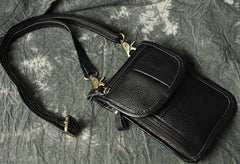Mens Leather Small Belt Pouch Slim Side Bag Waist Pouch Holster Belt Case for Men - iwalletsmen