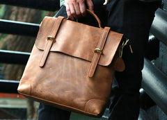 Vintage Mens Leather Briefcase Handbag Shoulder Bag Backpack for men - iwalletsmen