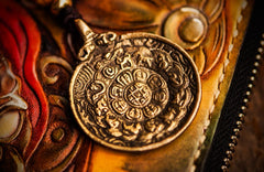 Handmade Leather Mahākāla Mens Chain Biker Wallet Cool Leather Wallet With Chain Wallets for Men