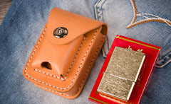 Handmade Leather Mens Leather Cigarette Case Cigarette Box Lighter Pocket Tobacco Pouch - iwalletsmen