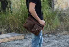 Vintage Leather Mens Cool Messenger Bag Shoulder Bags  for Men - iwalletsmen