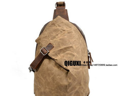 Cool Waxed Canvas Mens Sling Bag Chest Bag One Shoulder Packs for men - iwalletsmen