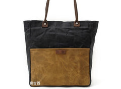 Mens Waxed Canvas Tote Bag Canvas Shopper Bag Canvas Shoulder Bag for Men - iwalletsmen