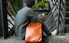 Brown Leather Mens Backpack Travel Backpacks Laptop Backpack for men - iwalletsmen