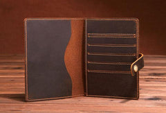 Handmade Mens Leather Small Slim Passport Wallet Vintage Bifold Long Wallet For Men - iwalletsmen