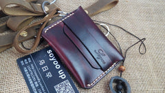 Handmade Leather Mens Small Front Pocket Wallet Leather Card Wallets for Men - iwalletsmen