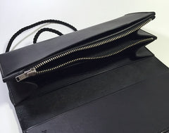 Handmade Leather Mens Clutch Wallet Cool Wallet Long Wallets Biker Chain Wallet for Men