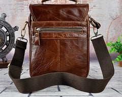 Cool Vintage Leather Mens Small Side Bag Messenger Bag Shoulder Bags for Men - iwalletsmen
