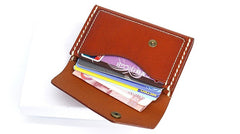 Leather Mens Card Wallet Front Pocket Wallet Small Slim Wallet Change Wallet for Men - iwalletsmen