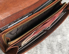 Handmade Genuine Leather Mens Clutch Cool Fashion Wallet Clutch Wristlet Wallet for Men