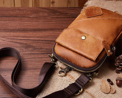 Leather Mens Belt Pouch Cell Phone Holster Waist Bag Shoulder Bag for Men - iwalletsmen