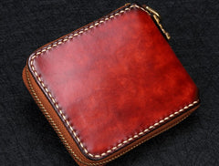 Handmade Leather Mens Chain Biker Wallet Cool Leather Wallet Small Wallets for Men