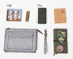 Cool Leather Large Mens Wristlet Bag Vintage Clutch Zipper Bag for Men - iwalletsmen