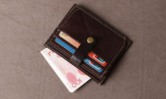 Genuine Leather Mens Cool Slim Front Pocket Wallet Leather Wallet Men Small Wallets  for Men