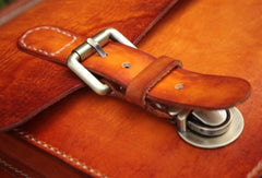 Handmade Leather Cool Mens Brown Briefcase Messenger Bag School Bag for men - iwalletsmen