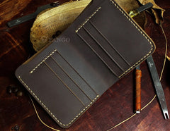 Handmade Leather Mens Cool Slim Leather Wallet Men billfold Wallets Bifold for Men