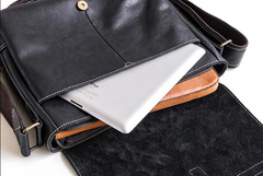 Genuine Leather Mens Cool Messenger Bag iPad Bag Chest Bag Bike Bag Cycling Bag for men