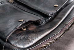 Genuine Leather Mens Cool Messenger Bag iPad Bag Chest Bag Bike Bag Cycling Bag for men
