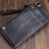 Handmade Mens Cool Long Leather Chain Wallet Cards Biker Trucker Wristlet Wallet