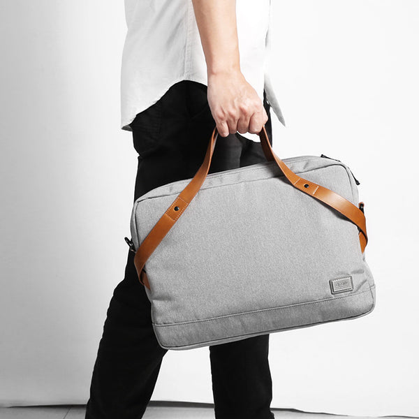 Fashion OXFORD CLOTH PVC Mens Black Gray Handbag Briefcase Business Laptop Briefcase For Men - iwalletsmen