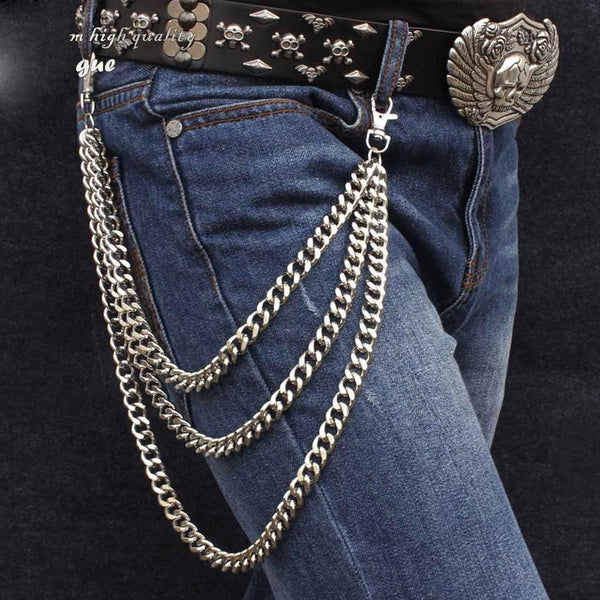 Cool Punk Mens Tri Pants Chain wallet Chain Biker Wallet Chain Jeans Chain Jean Chain For Men - iwalletsmen