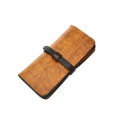 [On Sale] Handmade Vintage Mens Leather Long Wallets Cool Long Wallet for Men - iwalletsmen