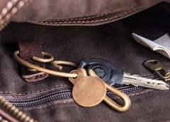 Genuine Leather Mens Cool Messenger Bag Sling Bag Chest Bag Bike Bag Cycling Bag for men